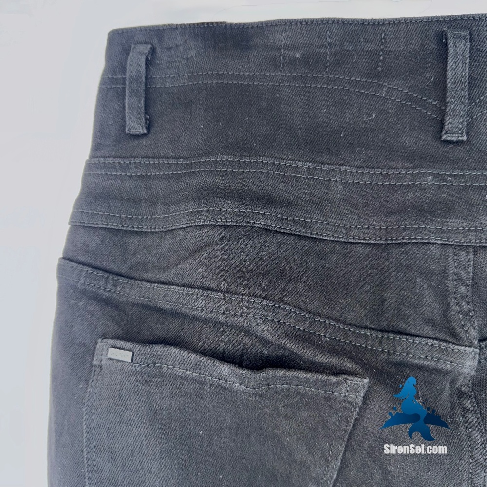 1225 NWT Chic Denim Skylar Corset Skinny Jeans Faux Leather Hybrid - 16S - Black - Picture 6 of 16